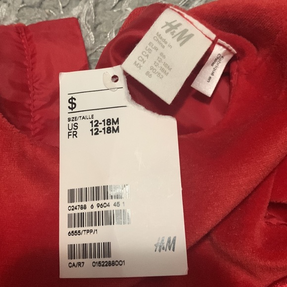 NWT! Red baby dress! Soft and velour like fabric with lining. - Picture 5 of 6